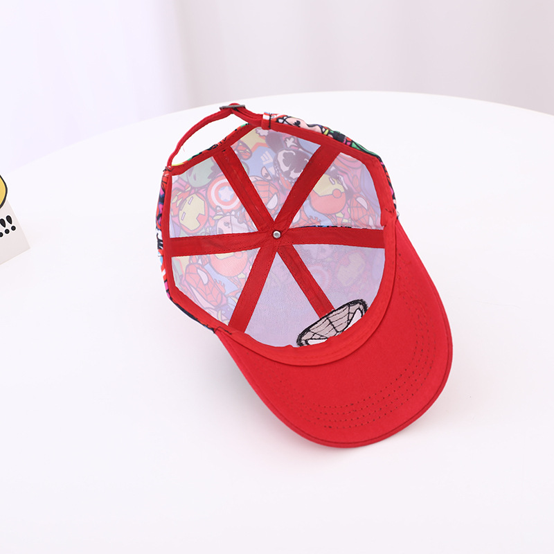 Marvel children's hat Spider-Man peaked cap boy Batman sun protection baseball cap digital printing sun hat tide
