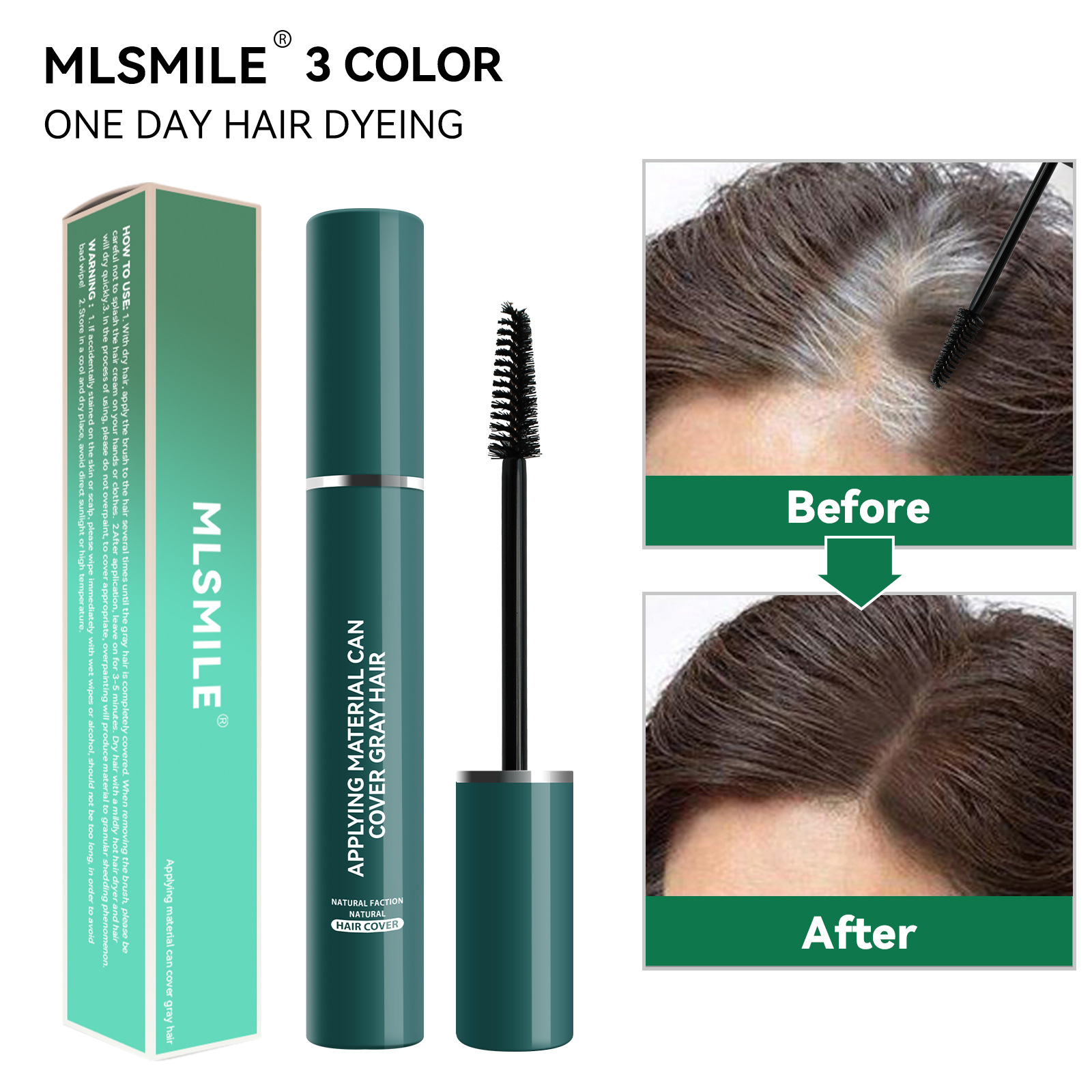 Cross-border dedicated disposable hair dye pen cover white hair color supplement brush black hair stick does not stimulate temporary hair dye wholesale