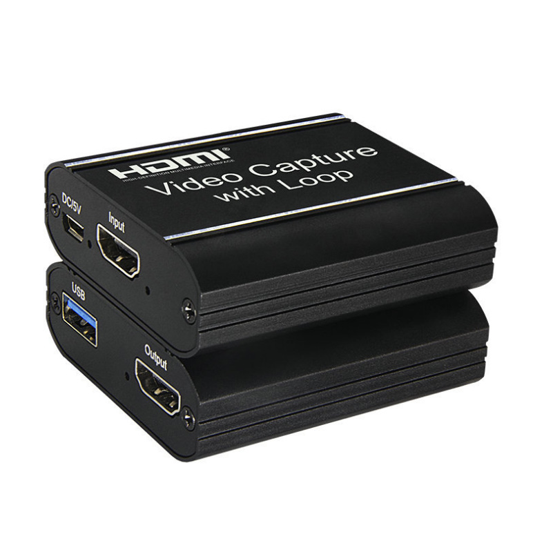 New 4KHDMI capture card USB to HDMI with ring out aluminum alloy HD video capture card USB collection box