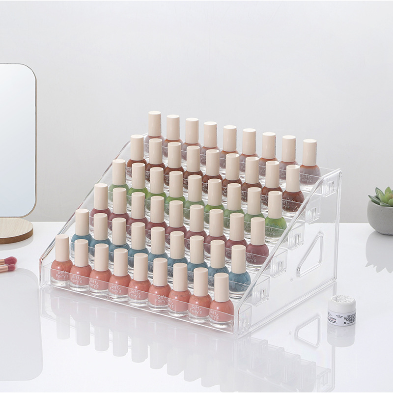 Transparent Acrylic Multi-layer Nail Polish Display Rack Lipstick Storage Rack Eye Shadow Plastic Removable Cosmetic Display Rack
