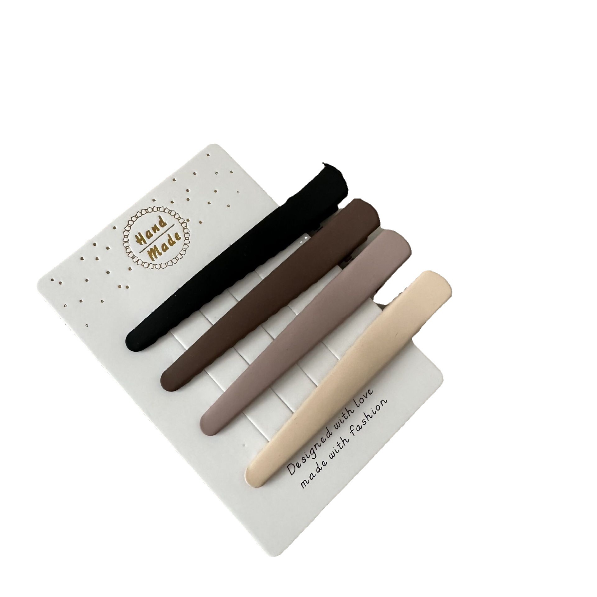 Curry Color Hairpin Combination Retro Elegant Broken Hair Bangs Clip Duckbill Clip Hair Accessories Texture Hairpin Women's High Sense_voghion.com