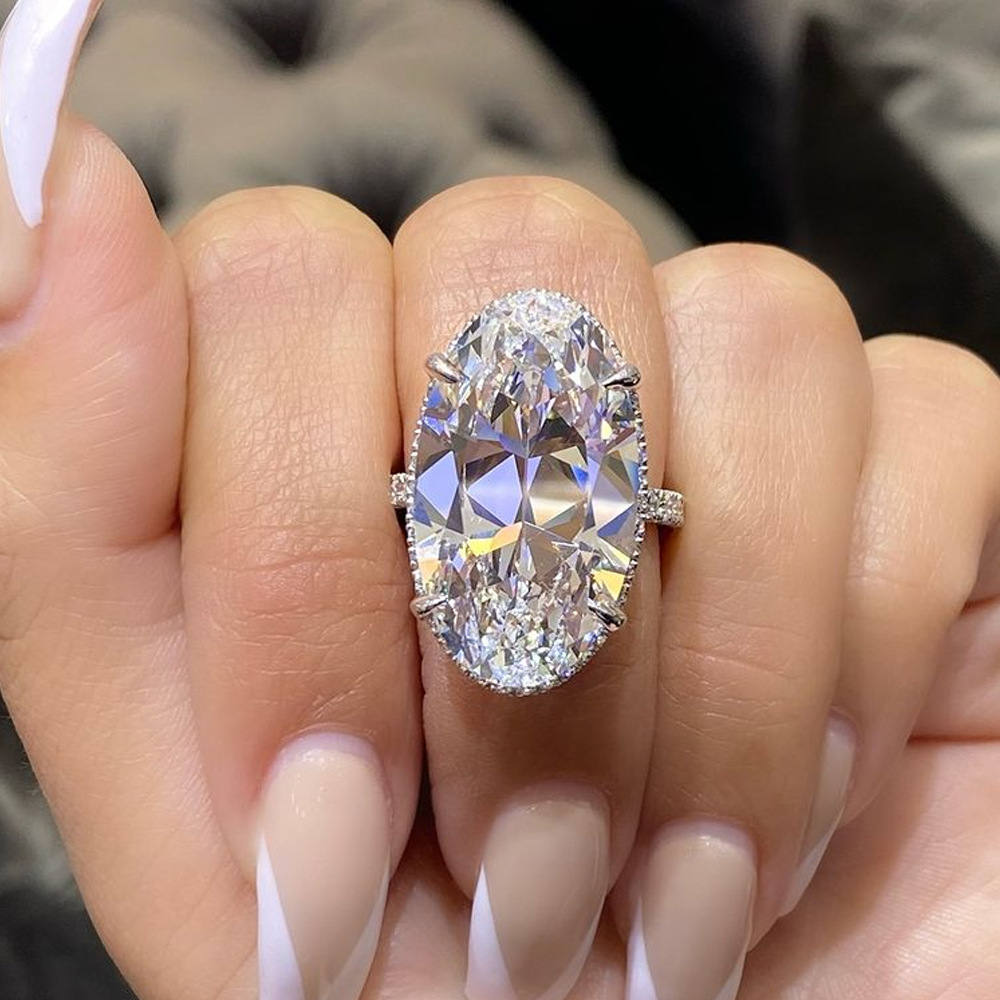 Gioielli e accessori Anello speciale Argento Semplice Anello da donna a forma di uovo d'oca Zircone Gioielli da sposa di lusso_voghion.com