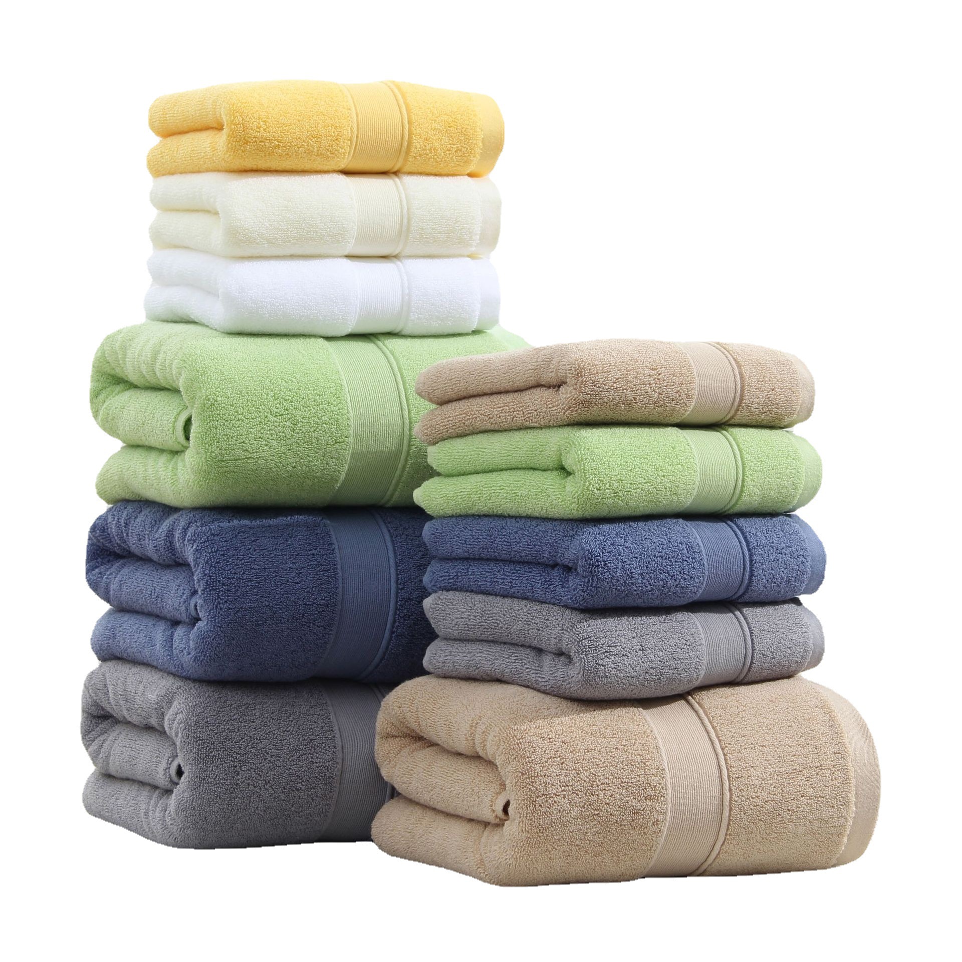 Combed cotton bath towel cotton thickened 500g hotel towel soft absorbent tube top embroidered logo square towel wholesale