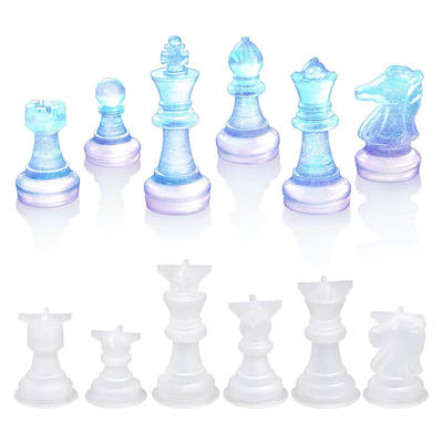 Cross-border e-commerce diy chess board chess piece mold epoxy resin mirror drop glue chess mold