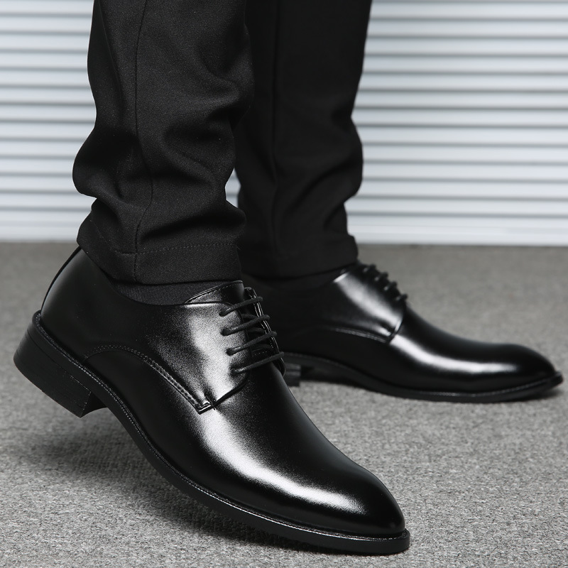 2023 summer dress shoes Korean style Board shoes office shoes business lace-up solid color all-match men's casual shoes men's shoes