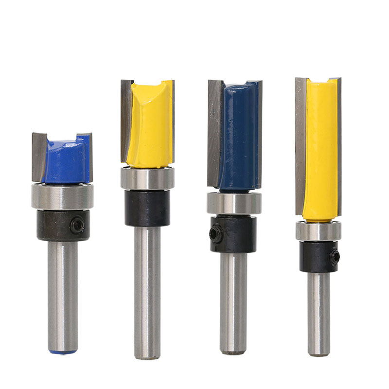 Woodworking trimming cutter head 6.35mm with bearing straight cutter imitation straight cutter trimming cutter woodworking milling cutter gongs slotting machine