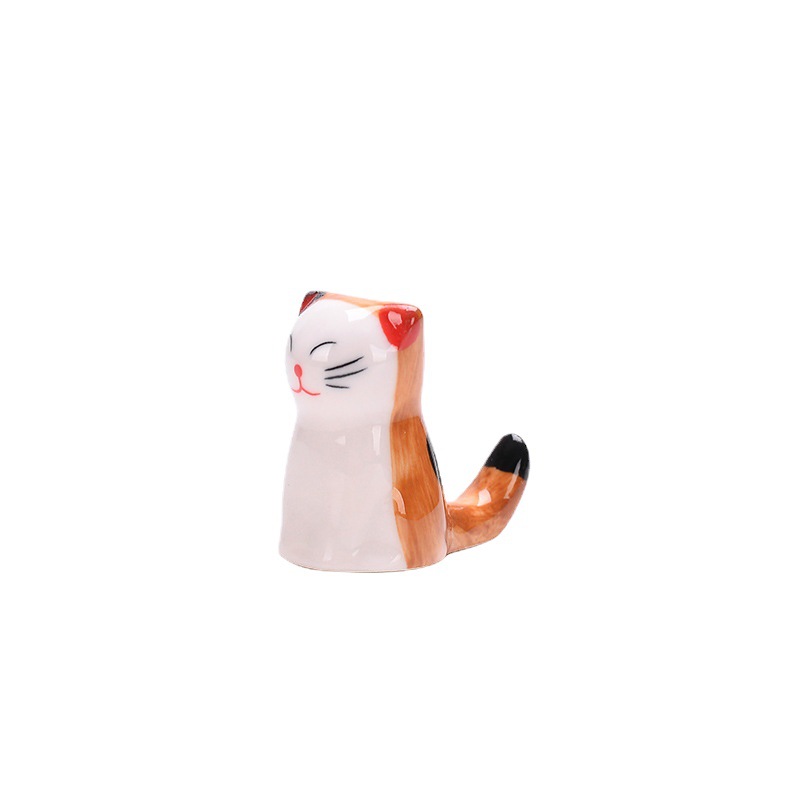 ZAKKA Japanese-style ceramic kitten chopsticks rack handmade chopsticks holder hotel restaurant desktop decoration creative gift
