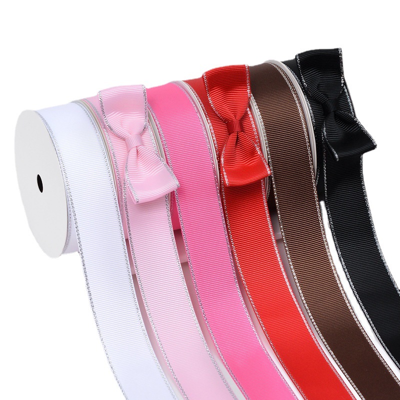 Yao Ming Baking Cake Gift Bouquet decoration bandage DIY packaging accessories ribbon silver edge thread ribbon