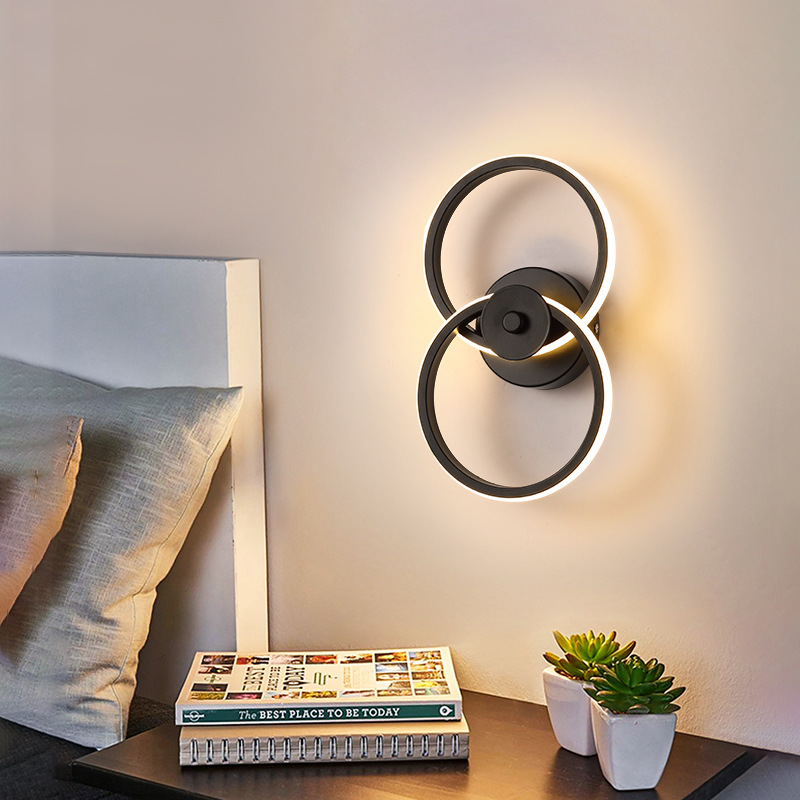 Nordic led Wall Lamp Bedroom Bedside Lamp Modern Simple Living Room Backwall Lamp Hotel Corridor Aisle Master Bedroom