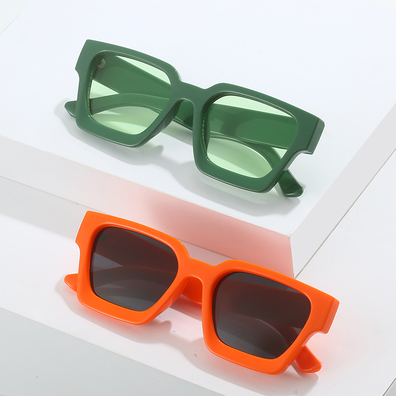 2023 Explosions Simple European and American Thick Frame Sunglasses Trend Box Foreign Trade Glasses Personalized Cross-border Large Frame Sunglasses