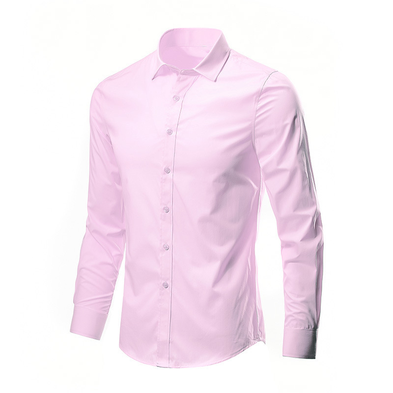 Long Sleeve Solid Color Shirt Pink