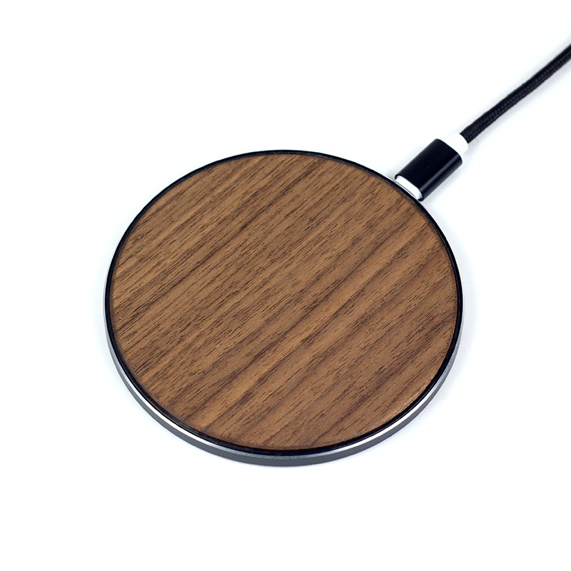 New bamboo wireless charger for Apple Android mobile phone creative wooden charger factory can be set Wholesale