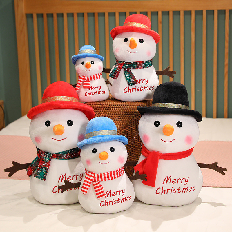聖誕節雪人公仔玩偶可愛三色Merry Christmas小號裝飾毛絨玩具