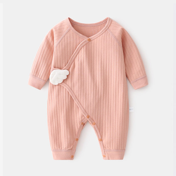 Newborn Baby Jumpsuit Children's Autumn and Winter Pure Cotton Boneless Clothes Newborn Pajamas Baby Boys and Girls Climbing Clothes Spring and Autumn