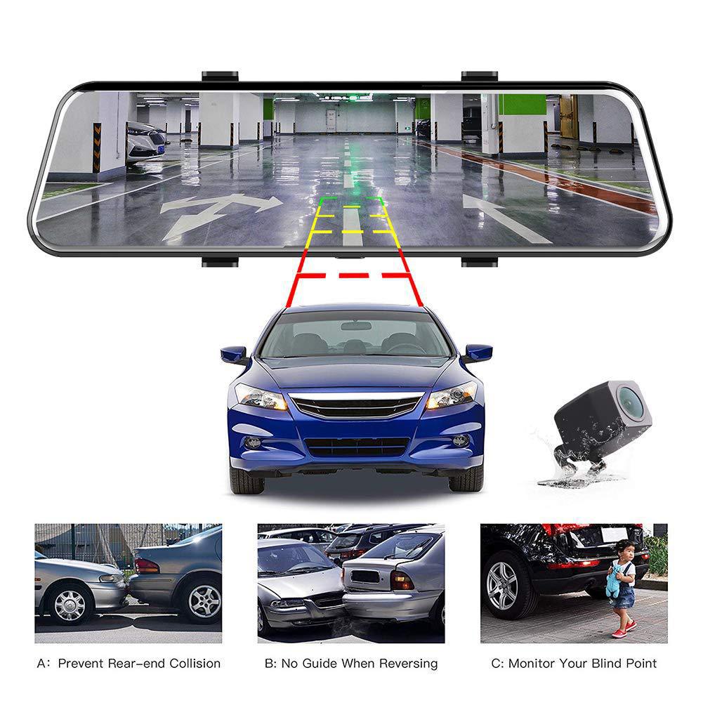 Auto-Rückspiegel, Vollbild, Streaming-Media, Fahrrekorder, HD-Nachtsicht, Auto-Rückfahrbild, 1080p, alles in einem_voghion.com