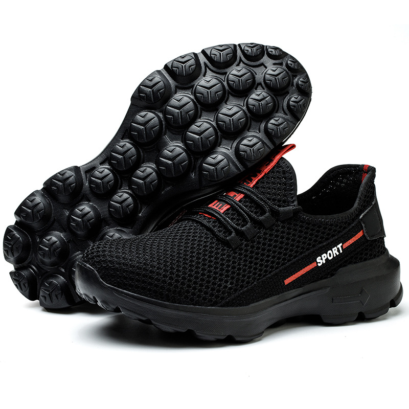 flying woven labor protection shoes men's steel toe cap anti-smashing anti-piercing anti-slip wear-resistant breathable work shoes safety shoes