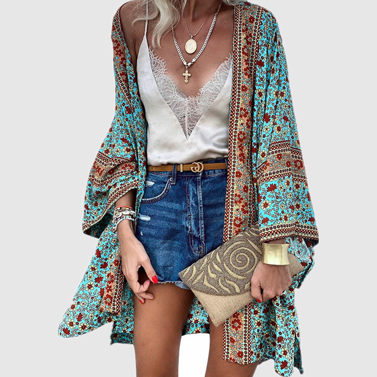 2025 Cross-border European and American Women's Clothing Spring and Summer New Four-sided Elastic Casual V-neck Printed Pleated Women's dress