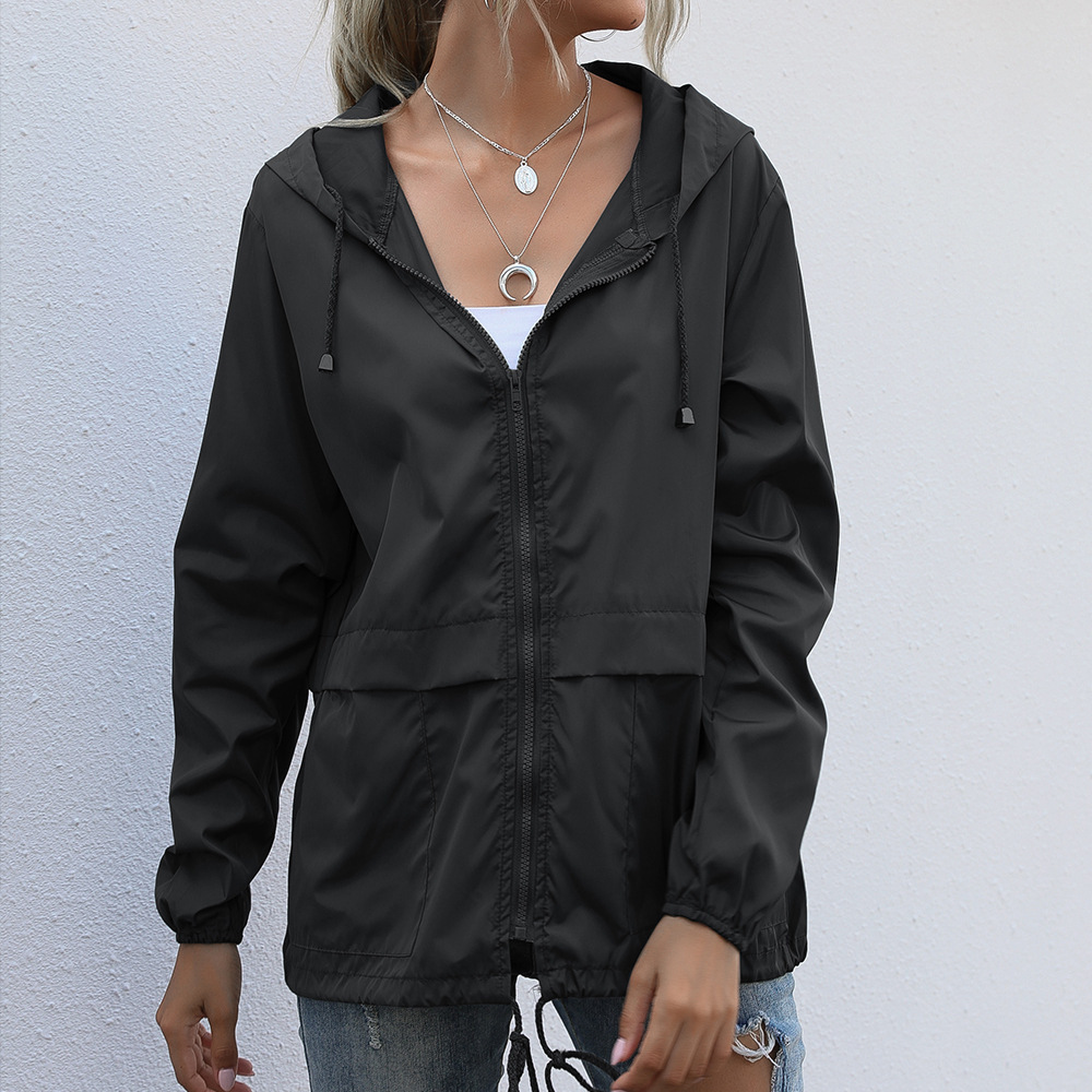 Amazon Women Zip Hoodie Lightweight Outdoor Hiking Raincoat Jacket Coat Spot