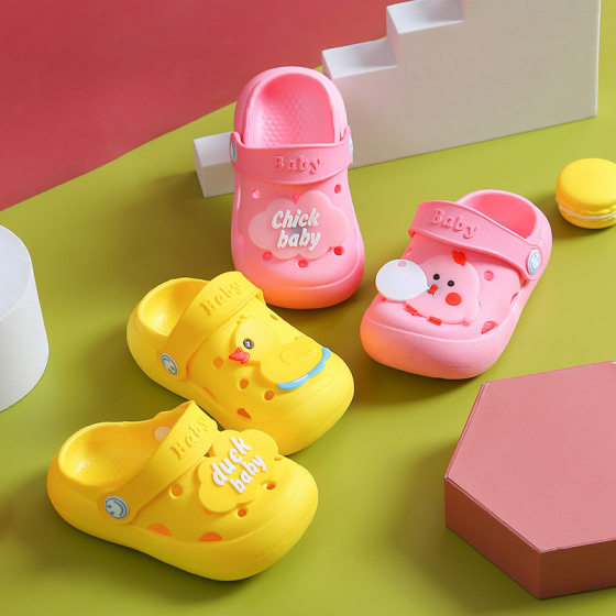 Children's Slippers Summer Indoor Non-slip Soft Bottom Slippers Children's Cave Shoes Baotou Baby Slippers for Boys and Girls