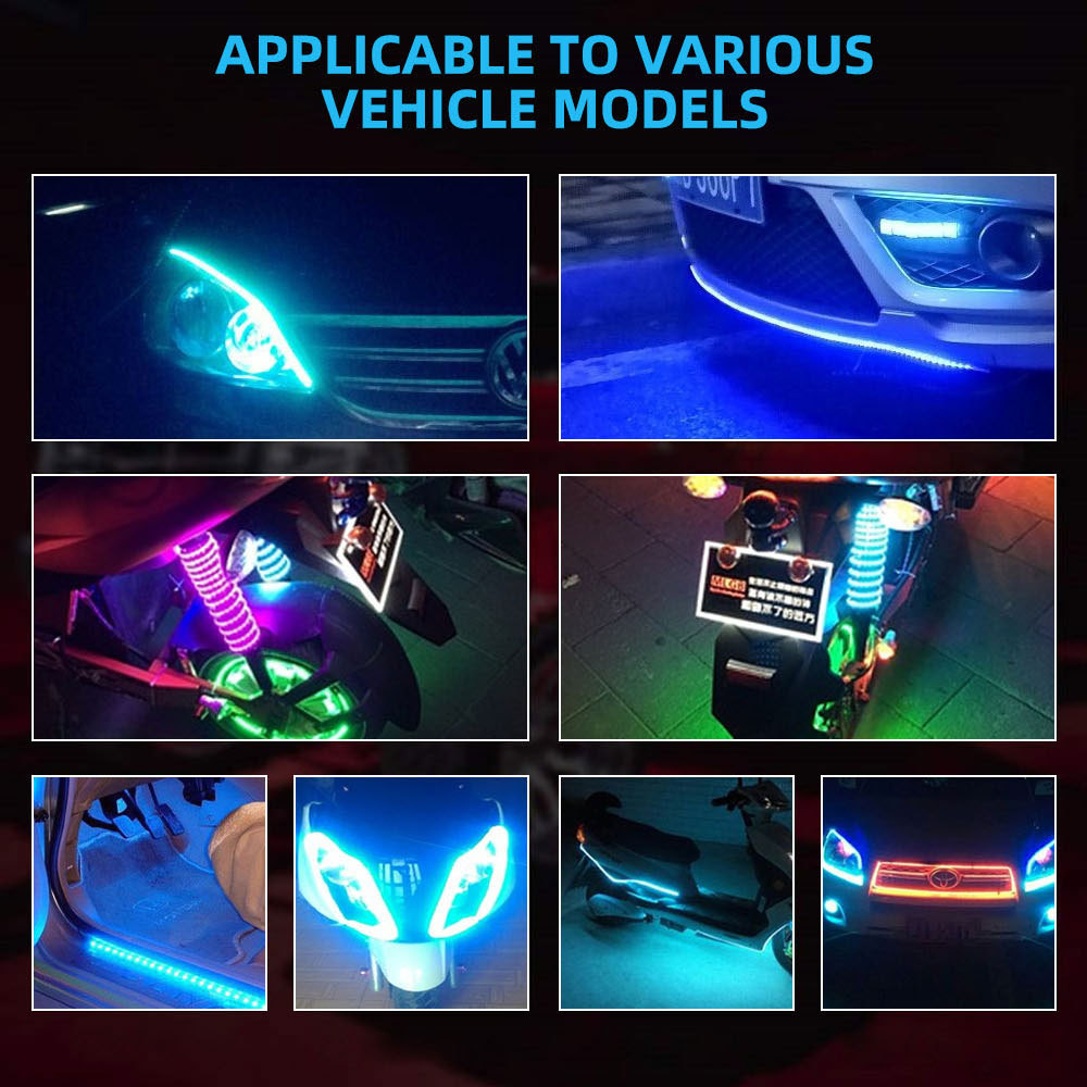 Car 12V car soft light bar atmosphere light LED light bar diy car interior decoration 5050 patch light belt self-adhesive