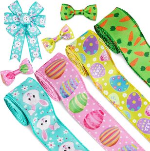 Easter Ribbon Plaid Ribbon Spring Ribbon Ribbon Holiday Arrangement Decorative Belt Customized by Manufacturers