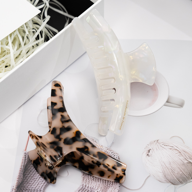 French Acetic Acid Curved Grab Clip Leopard Print Large Hair Hair Clip High-grade Female Hair Grab Hot Selling Accessories Yiwu Hair Accessories_voghion.com