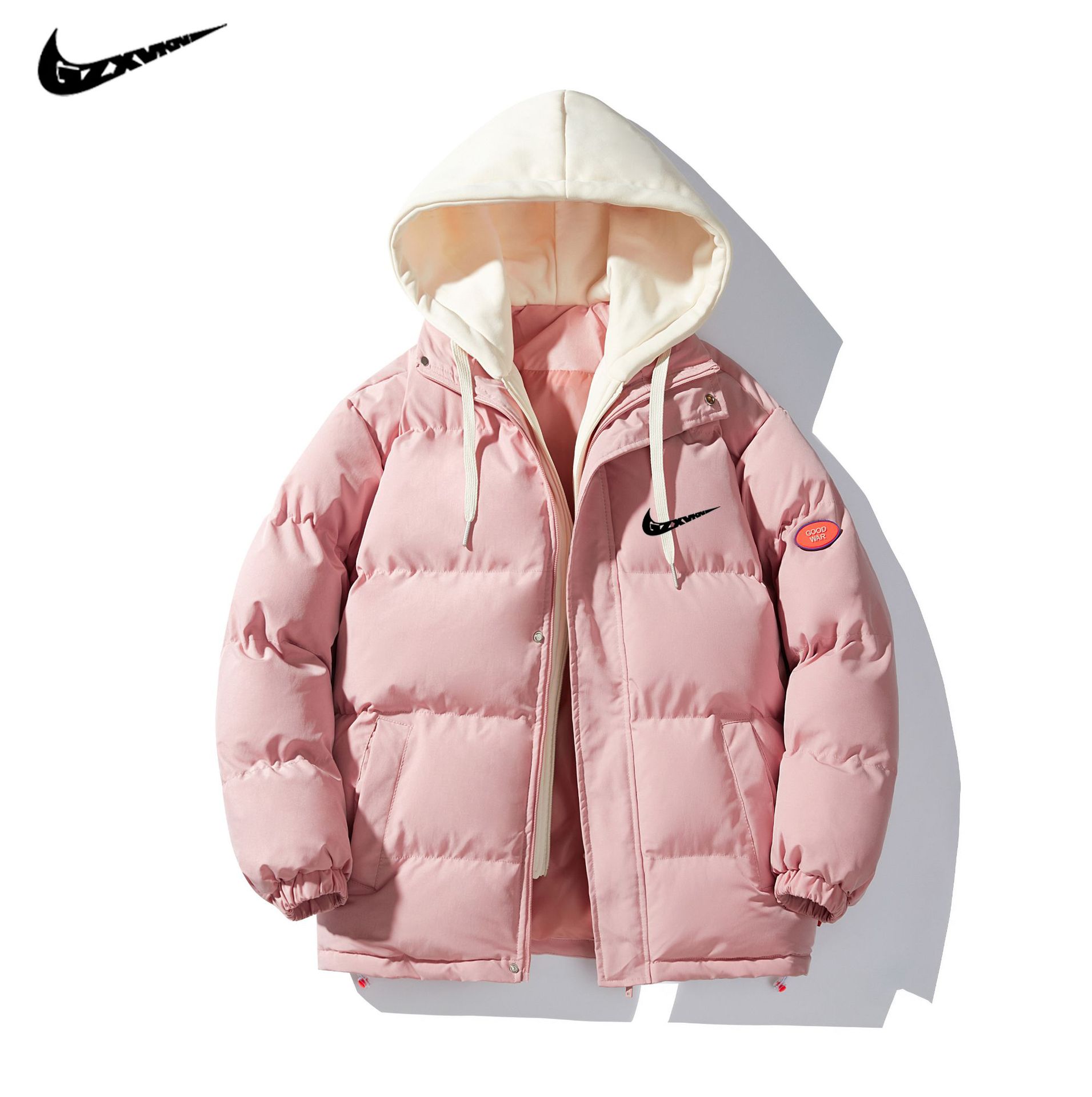 Brand winter thickened plus two-piece hooded cotton-padded coat men's plus size youth sports thickened warm shorts coat fashion