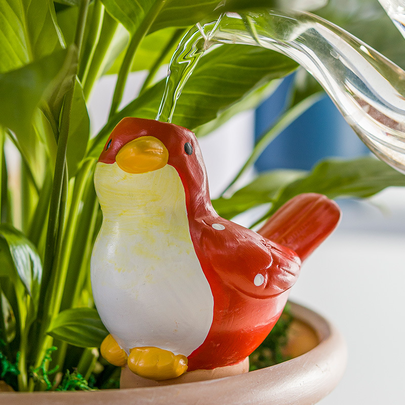 Increasing Red Ceramic Smart Bird Seperator Flower Watering Device Lazy Drip Irrigation Device Red Earth Drip Cross-border Exclusive