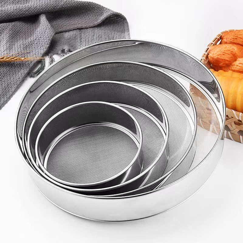 Baking flour sieve stainless steel round mesh sieve household multi-functional powder sieve kitchen baking utensils