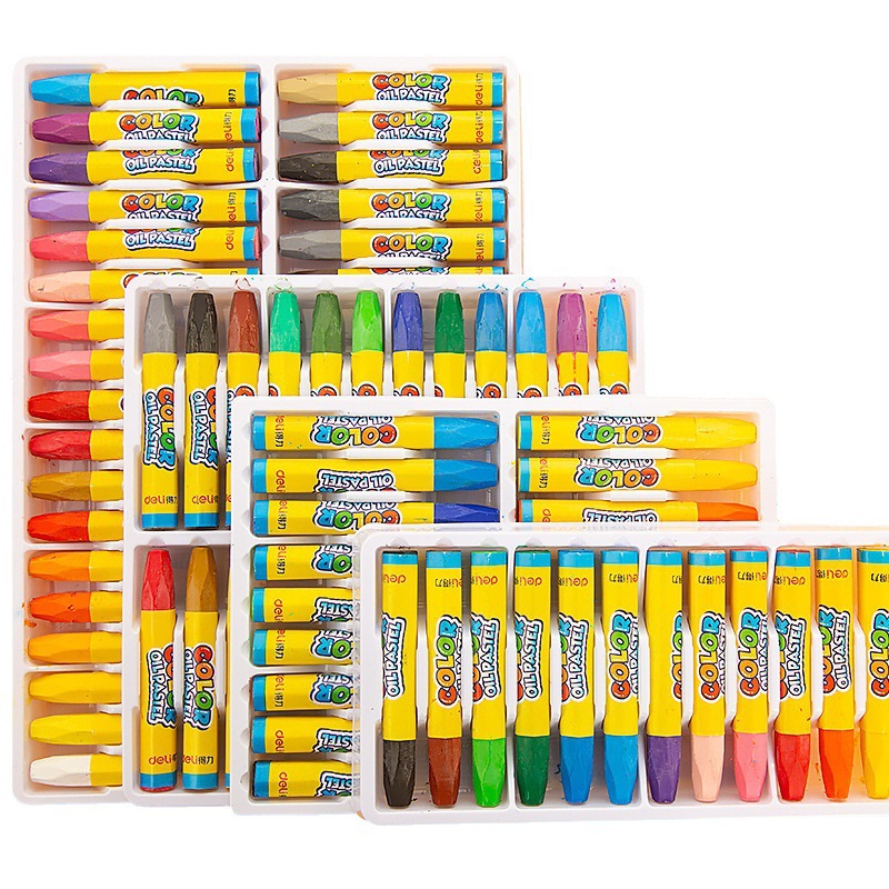 Deli oil painting stick baby crayon brush color pen wax pen suit kindergarten oil brush safe washable wholesale