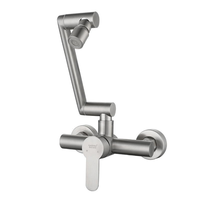 In-wall type hot and cold faucet kitchen dish basin sink laundry bowl pool balcony universal folding rotating faucet