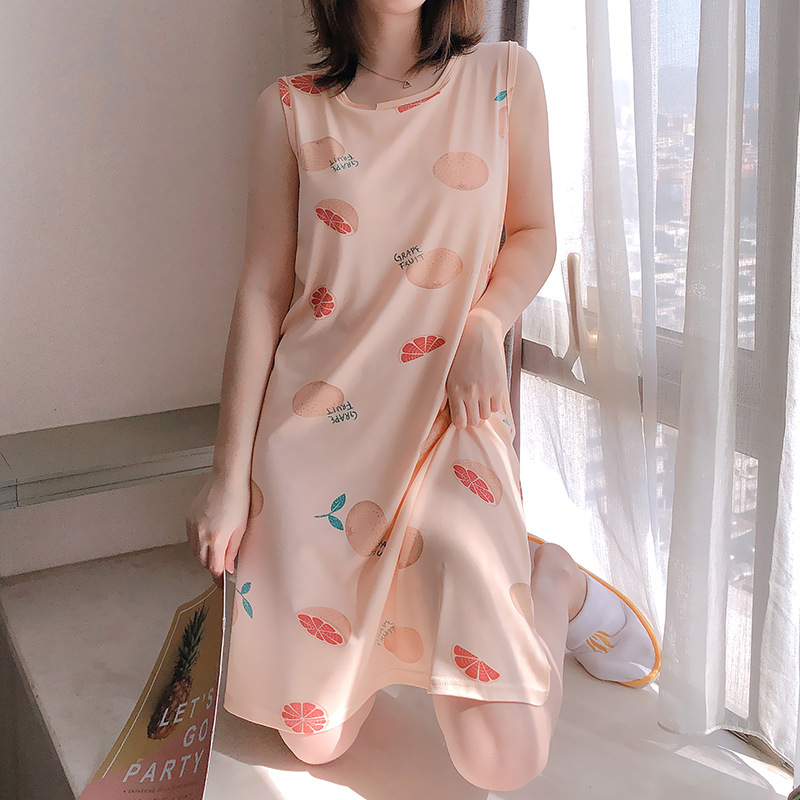 New style nightgown women's vest dress with chest pad removable nightgown women's home nightgown wholesale