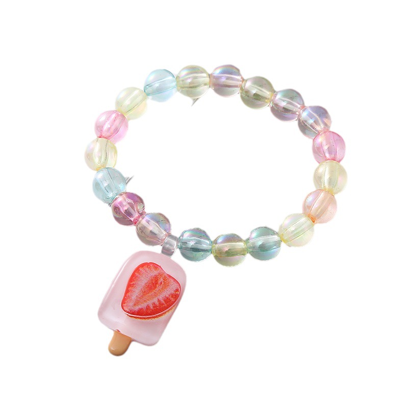 Factory wholesale jelly color ice cream children's bracelet girlfriends cute cartoon beaded bracelet Internet celebrity fashion jewelry
