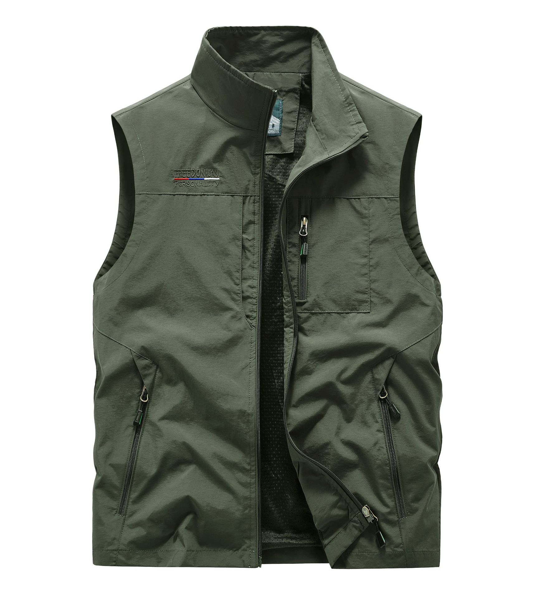 2021 new men's spring and autumn middle-aged and elderly vest outdoor leisure sports loose large size men's vest coat
