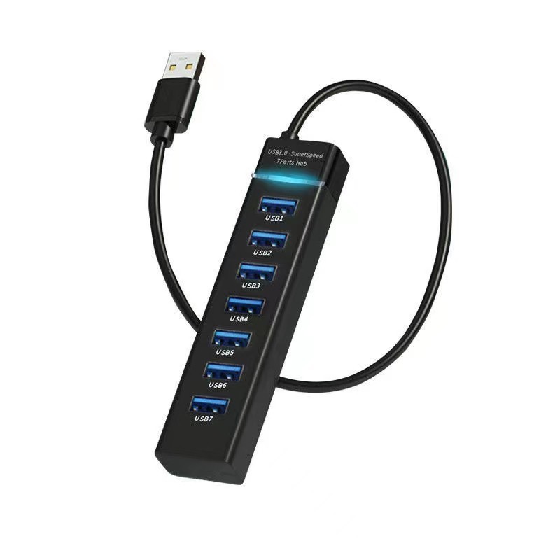 7 ポート USB3.0 ハブスプリッタ高速マルチインターフェイスエキスパンダラップトップコンピュータデータ転送デバイス接続|undefined