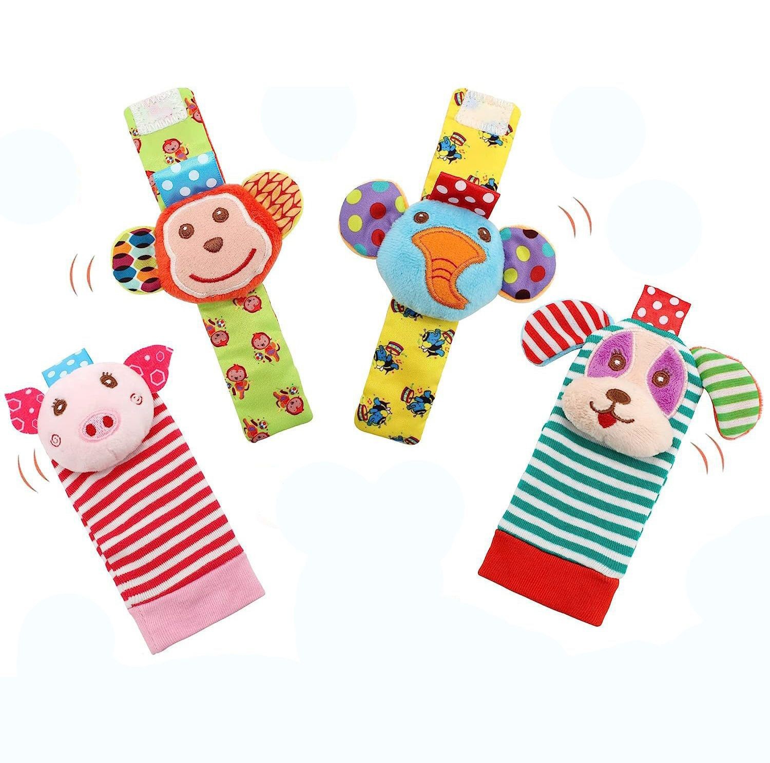 Cross-border baby rattle socks baby wrist Finder sensory toys wrist rattle foot finding toys