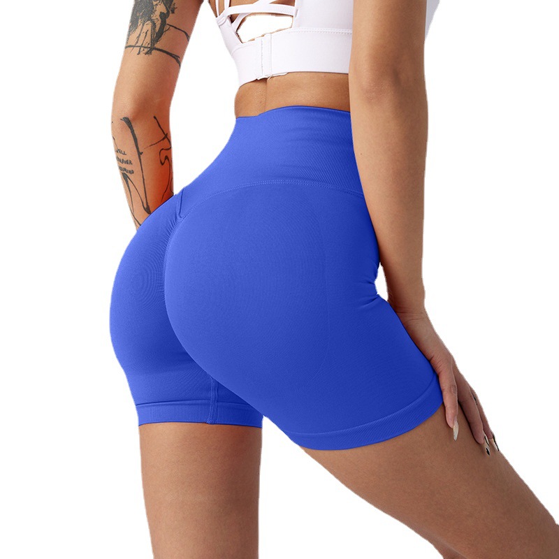 New High Waist Hip Peach Hip Yoga Shorts Running Fitness Sports Base Triple Pants Tight Riding Pants for Women