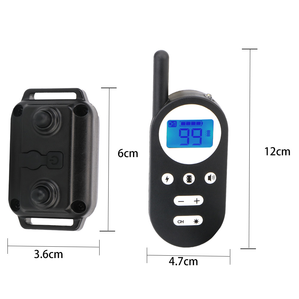 New charging vibration dog training collar waterproof LCD Display 800m wireless remote control electrostatic bark stop