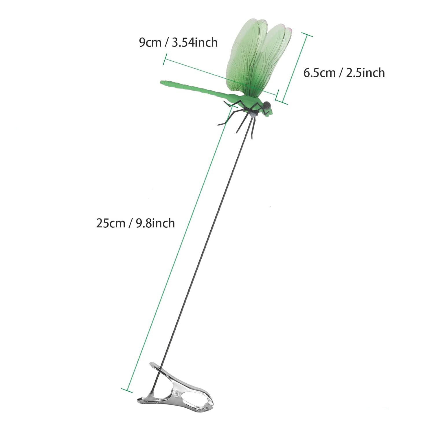 Simulation Dragonfly plug clip, Dragonfly clip can drive horseflies and flies, outdoor 3D dragonfly garden decoration