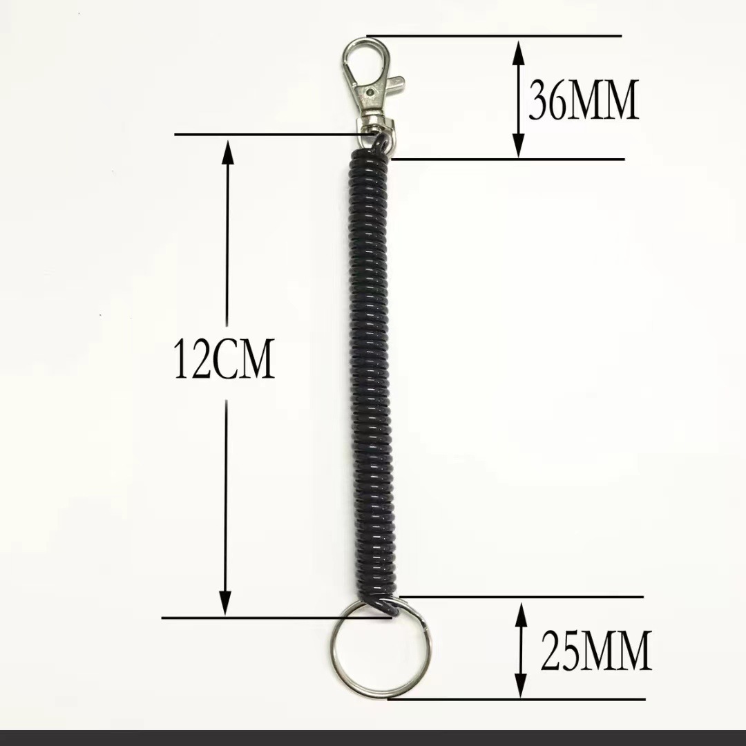 Keychain plastic spring rope plastic spring lanyard mobile phone buckle high quality old man keychain factory direct sales