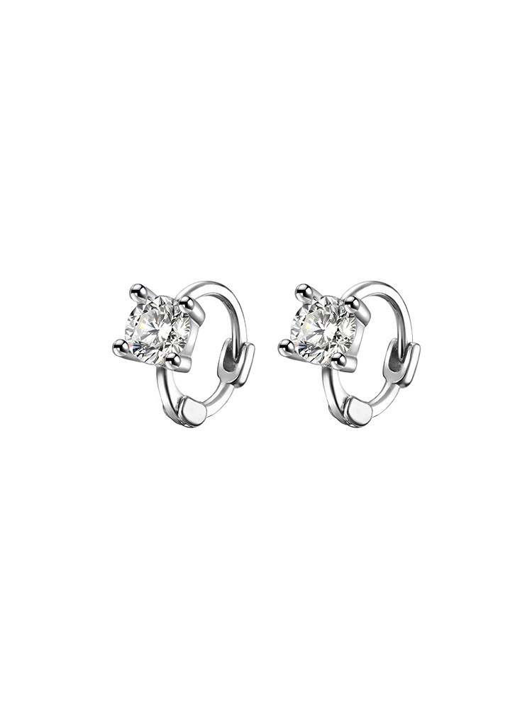 925 Silver Needle Flash Diamond Ear Buckle Women's Ear Bone Nail 2021 New Fashion Ear Nail Earrings Earrings 2022