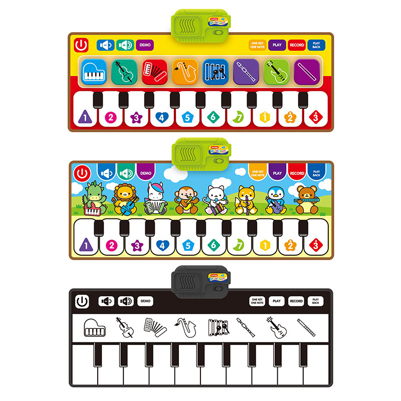 Cross-border new children's electronic organ blanket animal cartoon early education musical instrument toy explosion multi-functional music blanket