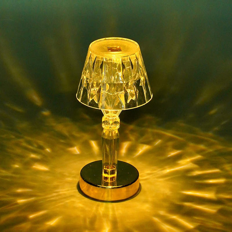 Crystal table lamp projection lamp atmosphere lamp Net Red Diamond lamp bedroom ins romantic bedside lamp LED lamp night light