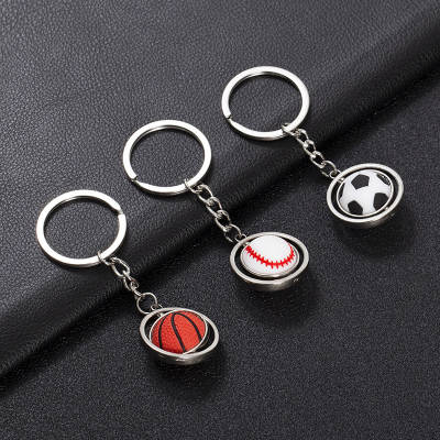 Spin Small Basketball Football Golf Football Football Baseball Keychain Metal Ball Key Chain Gift