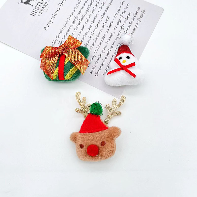クリスマスのぬいぐるみ動物の頭装飾アクセサリークリスマス漫画ヘラジカサンタクロース雪だるま人形補助材料|undefined