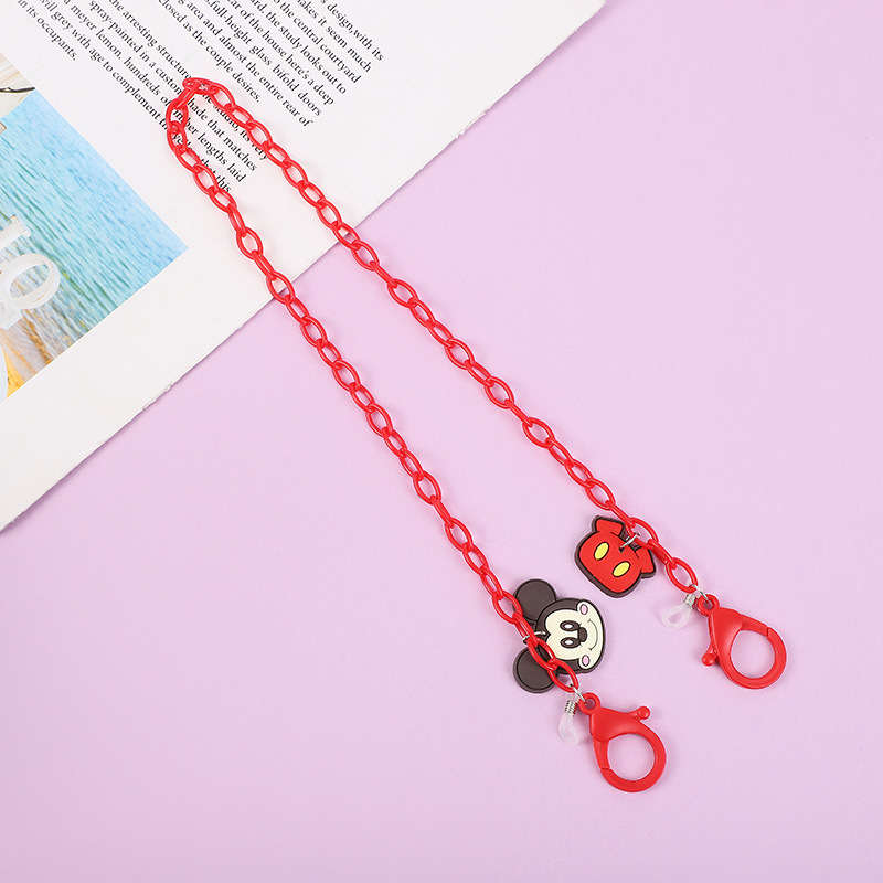 New glasses chain neck mask anti-lost rope dual-use cute cartoon soft rubber acrylic chain children's mask strap