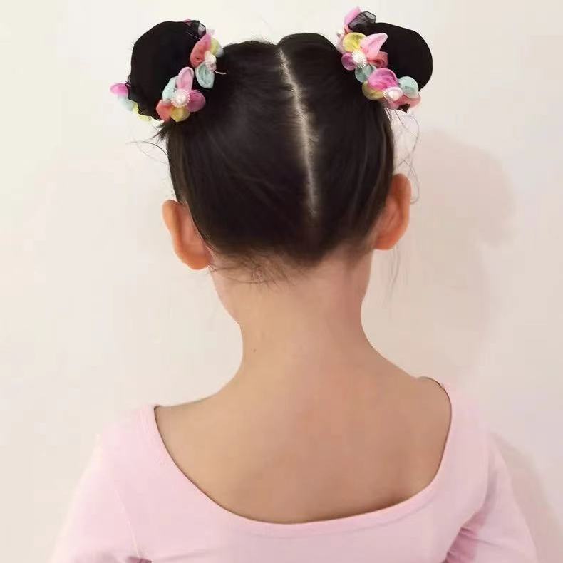 Drawstring Children's Dance Hair Mesh Set Meatball Head Hair Puller Adult Professional Stewardess Nurse Flower Bud Net Bag Female