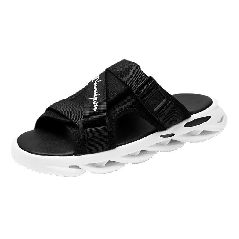 2023 Summer New Beach Slippers Outdoor Sandals Cool Non-slip Breathable Korean Style Men's Outdoor Wear with Thick Sole