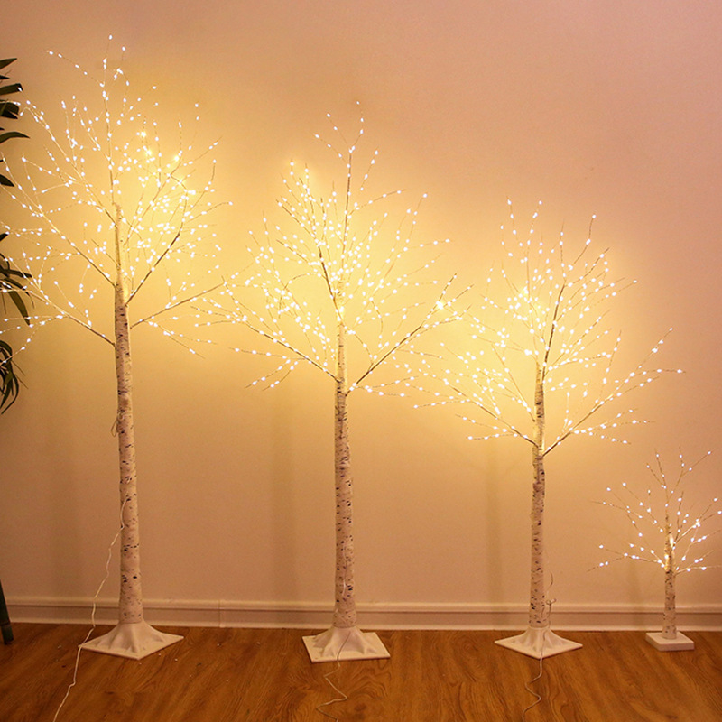 Cross-border exclusive LED tree lamp copper wire lamp luminous tree atmosphere modeling lamp Christmas Birch Home Decoration lamp