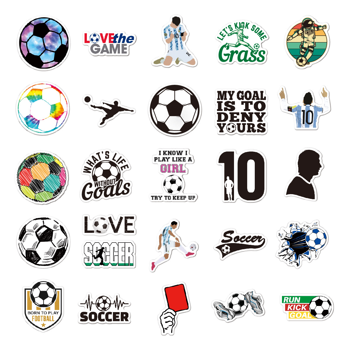 Cross-border 50 variety of football stickers outdoor sports ball cups skateboard guitar luggage football stickers